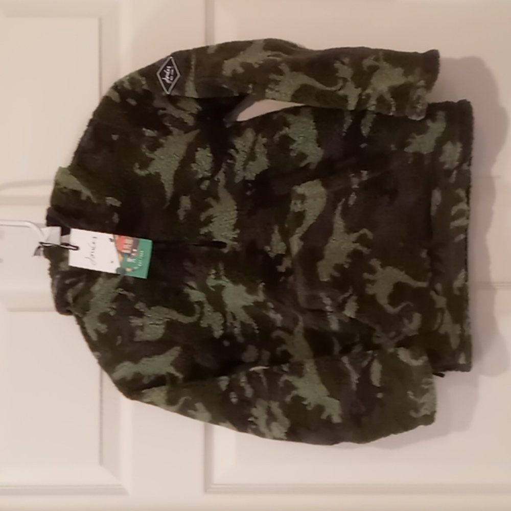 Joules Kids  Printed Whitacre  Dino Camo Fleece Hoodie Size 5 &7/8 New with Tags